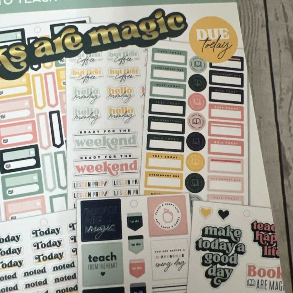 Happy Planner Sticker Book Mint To Teach Teacher 932 Pieces New
